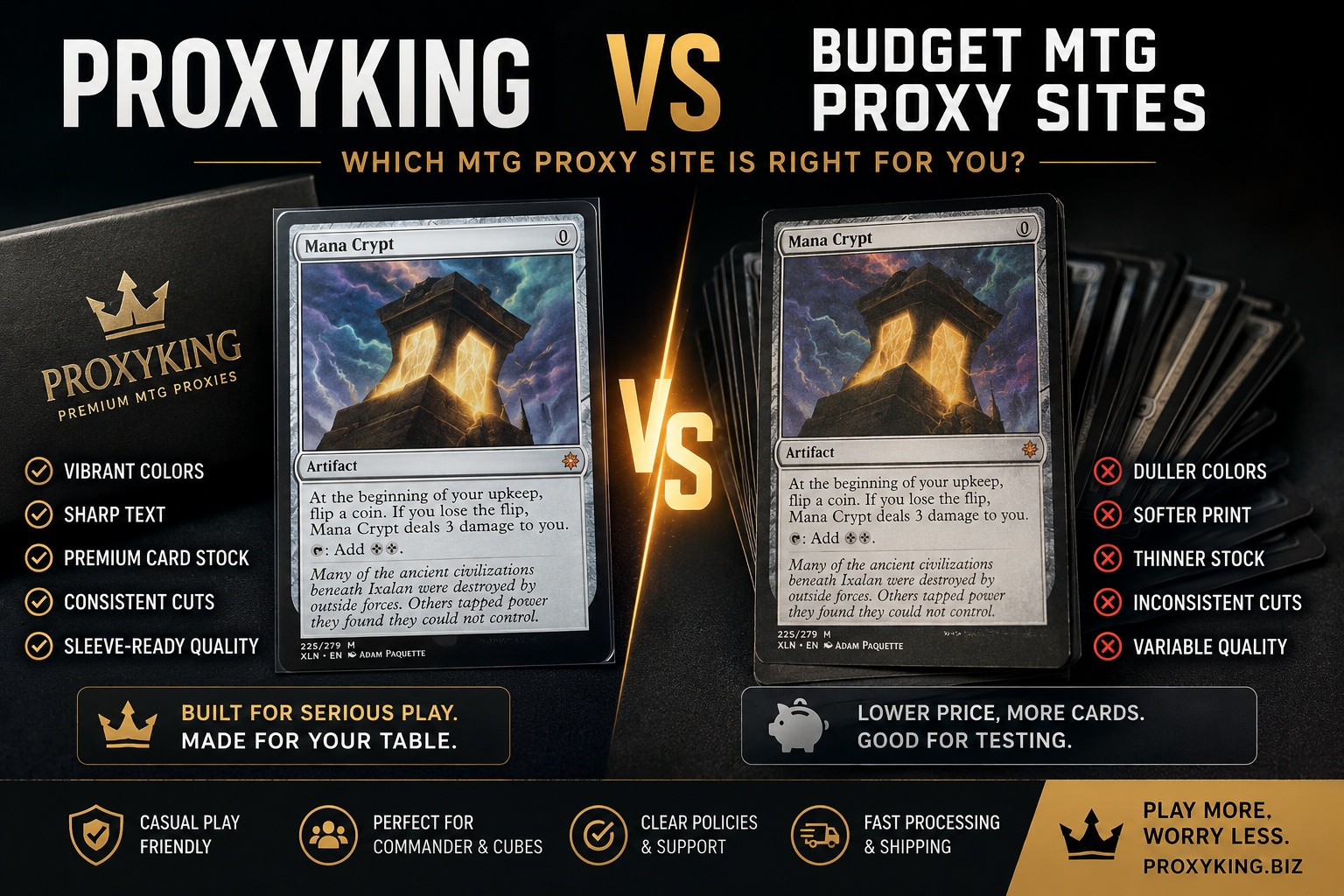 ProxyKing vs Budget MTG Proxy Sites: Which Should You Use?